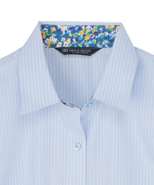 TOKYO SHIRTS（トウキョウシャツ）の「形態安定ノーアイロン レギュラー 7分袖ビジネスワイシャツ（ビジネスシャツ・レディース・サックスブルー・L/LL/XL/S/M）」の3枚目の写真