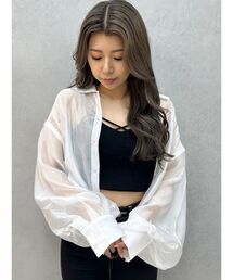 GYDA | シアーラインストーンショートシャツ(シャツ/ブラウス)