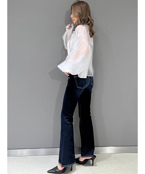 GYDA（ジェイダ）の「シアーラインストーンショートシャツ（シャツ/ブラウス・レディース・オフホワイト/グレー/ブラック・FREE）」の19枚目の写真