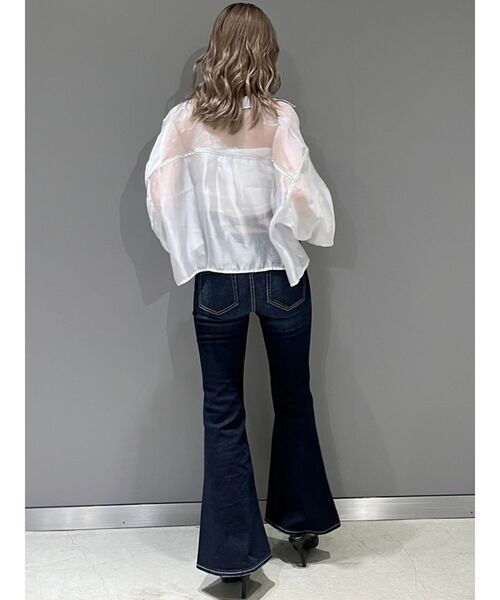 GYDA（ジェイダ）の「シアーラインストーンショートシャツ（シャツ/ブラウス・レディース・オフホワイト/グレー/ブラック・FREE）」の20枚目の写真