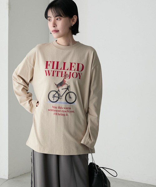 PEOPLESTYLE 長袖Ｔシャツ ファッション プリント ヴィンテージ セール】ヴィンテージライク アソートプリント リンガー長袖T