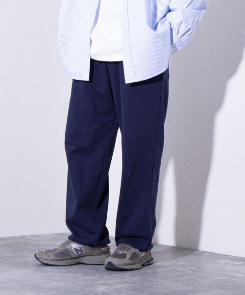 GEVACO(ゲバコ)の「【GEVACO/ゲバコ】リラックス 裏毛 ワイドスウェットパンツ ワンポイントロゴ(スウェットパンツ・メンズ・グレー/オートミール/ネイビー・M/L)」の7枚目の写真