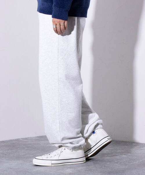 GEVACO(ゲバコ)の「【GEVACO/ゲバコ】リラックス 裏毛 ワイドスウェットパンツ ワンポイントロゴ(スウェットパンツ・メンズ・グレー/オートミール/ネイビー・M/L)」の11枚目の写真