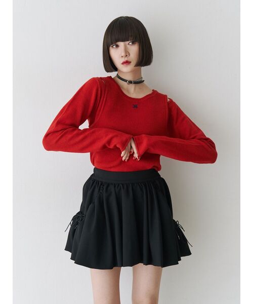 jouetie(ジュエティ)の「バルーンミニスカパン(スカート・レディース・グレー/オフホワイト/ブラック・MEDIUM)」の14枚目の写真