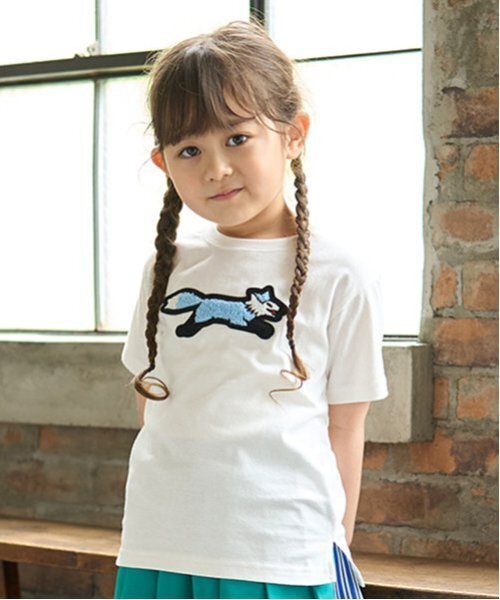 minimal(ミニマル)の「【the FOX】【防汚加工】サガラワッペンTEE(Tシャツ/カットソー・キッズ・オフホワイト/オレンジ/ブルー/パープル/フューシャピンク・100cm/110cm/120cm/130cm/140cm)」の2枚目の写真