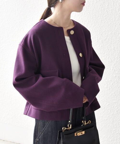 SHIPS any: エア ニードル ポケット コンパクト ノーカラー ジャケット