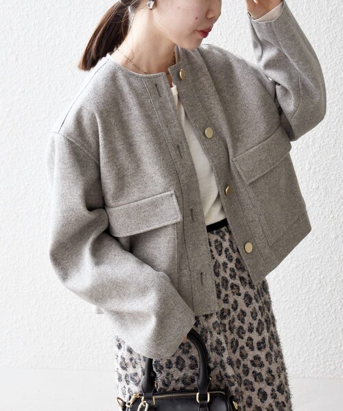 SHIPS any: エア ニードル ポケット コンパクト ノーカラー ジャケット