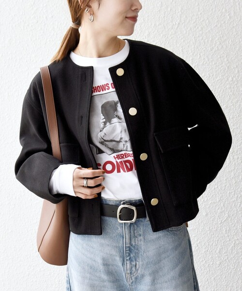 SHIPS any: エア ニードル ポケット コンパクト ノーカラー ジャケット