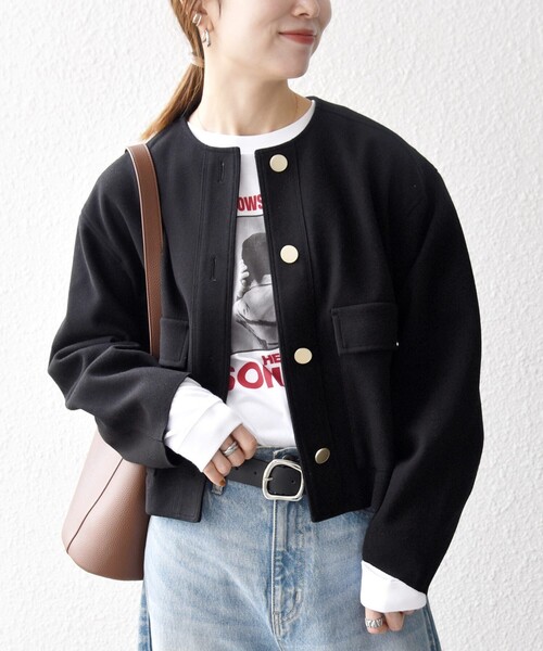 SHIPS any: エア ニードル ポケット コンパクト ノーカラー ジャケット