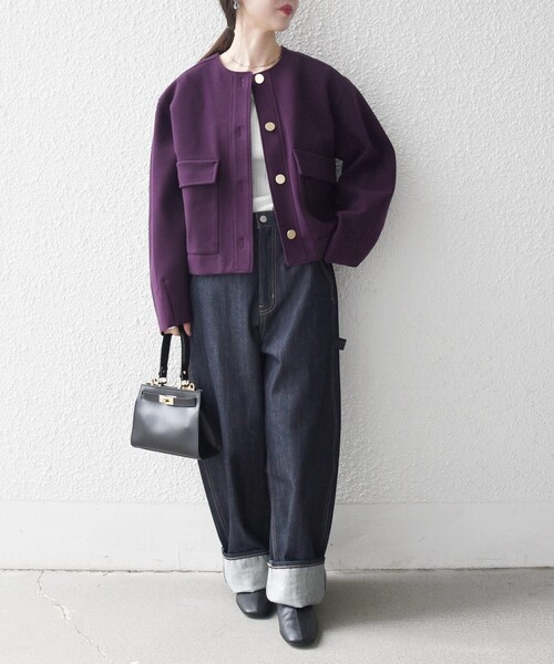 SHIPS any: エア ニードル ポケット コンパクト ノーカラー ジャケット