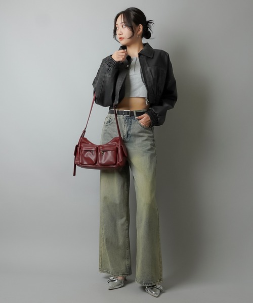 vintage A-2 レザージャケット　スイングトップ　ショート丈　短丈　L スイングトップ 短丈の古着通販 | 古着屋JAM（ジャム）