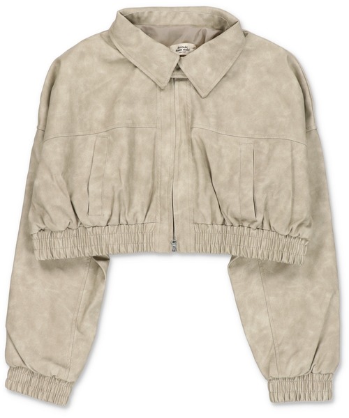 SPINNS(スピンズ)の「ヴィンテージライク合皮ショート丈A-2ジャケット(ブルゾン・レディース・ブラウン/グレー/ブラック/アイボリー・ONESIZE)」の21枚目の写真