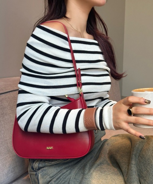 efill(エフィル)の「ボーダー オフショルダー トップス(Tシャツ/カットソー・レディース・ベージュ系・FREE)」の9枚目の写真