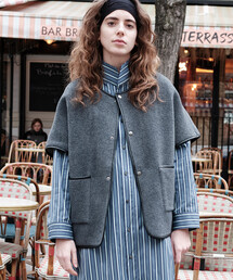 TICCA | TICCA | ウール リバーシブルポンチョ WOMEN(ノーカラージャケット)