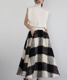 ELFRANK | 【VERY 1月号掲載】ブロックチェック起毛ロングフレアスカート《着用動画あり》(スカート)
