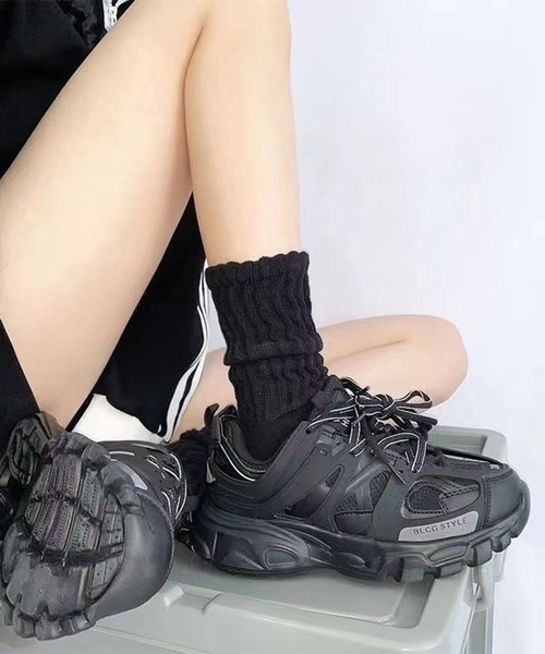 CALIFORNIA OUTFITTERS（カリフォルニア アウトフィッターズ）の「3-9D25 無地 リブルーズソックス 膝下丈 シンプル 薄手（ソックス/靴下・レディース・ホワイト/グレー/ブラック・ONESIZE）」の3枚目の写真