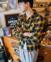 ZIP FIVE -White Line-（ジップファイブホワイトライン）の「【White Line】 カットオフ 短丈 長袖 チェック シャツ（シャツ/ブラウス）」