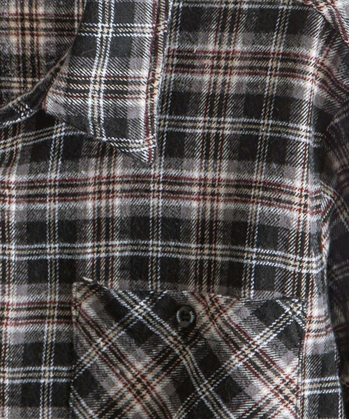 ZIP FIVE -White Line-(ジップファイブホワイトライン)の「【White Line】 カットオフ 短丈 長袖 チェック シャツ(シャツ/ブラウス・メンズ・グリーン/レッド/イエロー/ブルー/ブラック・MEDIUM/LARGE)」の13枚目の写真