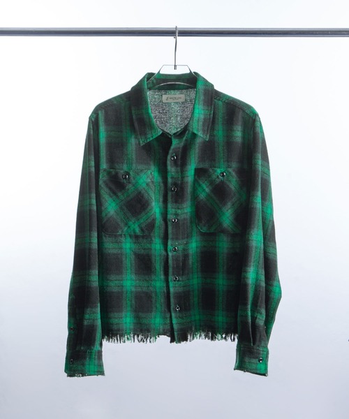 R13 カットオフチェック柄長袖シャツ R13 カットオフチェック柄長袖シャツ R13 カットオフチェック柄長袖