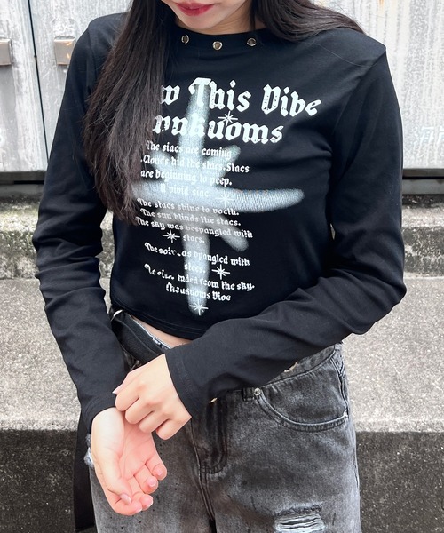 ロンT出品しました ハトメネックデザインロンT（Tシャツ/カットソー）｜Figments