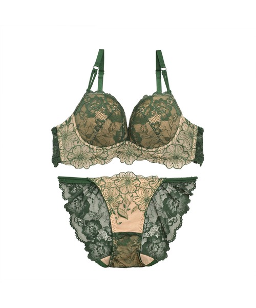 サルート　花柄レース　ブラジャーF　TバックLセット セール】再入荷!【シリーズ累計5.5万枚突破】セクシー レース 花
