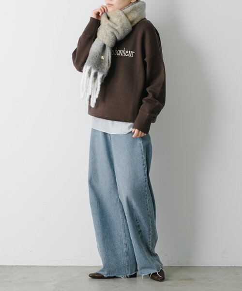 PAPILLONNER（パピヨネ）の「グラデーションマフラー（マフラー・レディース・ブラウン/ブルー・FREE）」の4枚目の写真