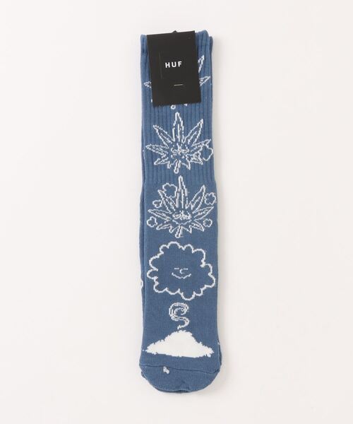 HUF（ハフ）の「セルフデストラクションバディソックス SELF DESTRUCTION BUDDY SOCK（ソックス/靴下・メンズ・ホワイト系1/ブルー系・O/S）」の2枚目の写真