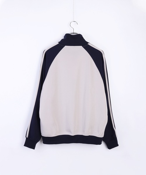 WESTSEA（ウエストシー）の「ラグランスリーブ トラックジャケット 肩ライン ワンポイント刺繍（ジャージ・メンズ・ワインレッド/ネイビー/ネイビー系/ブラック・M/L）」の19枚目の写真