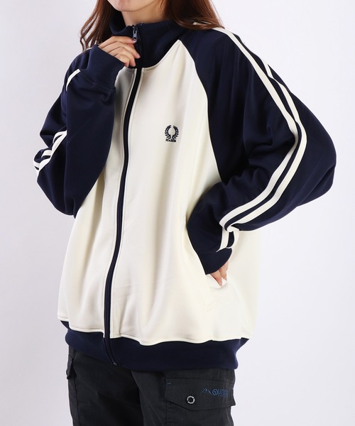 WESTSEA（ウエストシー）の「ラグランスリーブ トラックジャケット 肩ライン ワンポイント刺繍（ジャージ・メンズ・ワインレッド/ネイビー/ネイビー系/ブラック・M/L）」の9枚目の写真