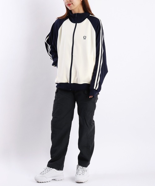 WESTSEA（ウエストシー）の「ラグランスリーブ トラックジャケット 肩ライン ワンポイント刺繍（ジャージ・メンズ・ワインレッド/ネイビー/ネイビー系/ブラック・M/L）」の14枚目の写真