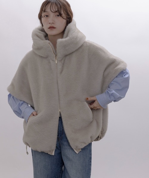 ミンクファー フーディドロスト ベストコート Eimee Law│Eimee Law