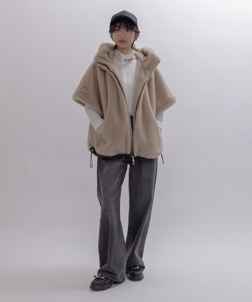 ミンクファー フーディドロスト ベストコート Eimee Law│Eimee