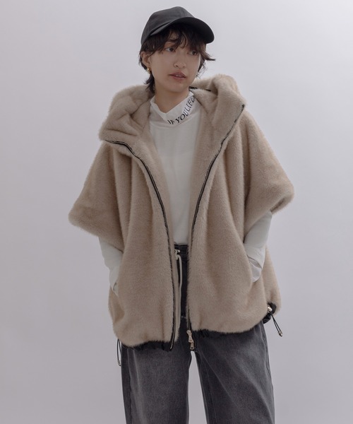 ミンクファー フーディドロスト ベストコート Eimee Law│Eimee