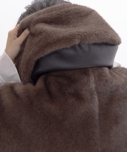ミンクファー フーディドロスト ベストコート（その他アウター
