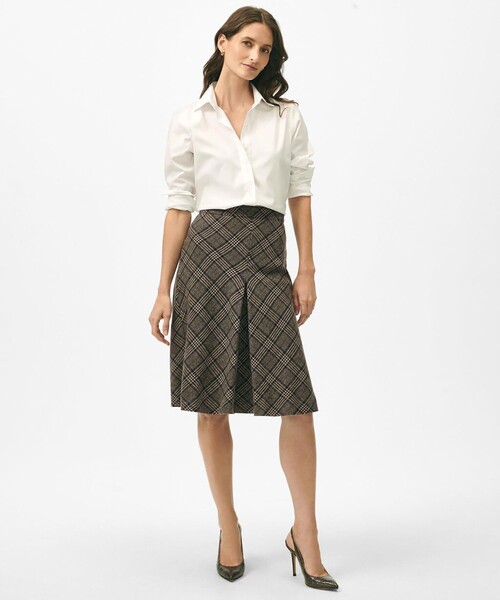 BROOKS BROTHERS（ブルックスブラザーズ）の「ウール グレンチェック Aラインスカート（スカート・レディース・ブラウン・4/2/0）」の4枚目の写真
