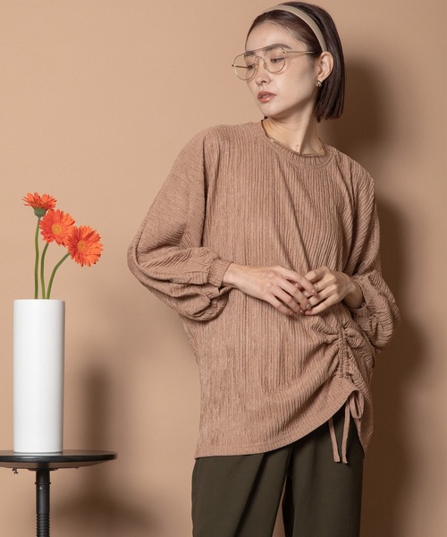 Bou Jeloud(ブージュルード)の「ウエストギャザープルオーバー(Tシャツ/カットソー・レディース・ベージュ/ブラック/ブルー・FREE)」の18枚目の写真