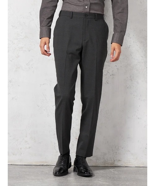 【ストレッチ】パンツ ノータック【セットアップ商品有】ウォッシャブル ウエストゴム仕様 グレンチェック TOKYO RUN 通年（スラックス）｜HARUYAMA（ハルヤマ）