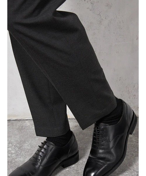 HARUYAMA(ハルヤマ)の「【ストレッチ】パンツ ノータック【セットアップ商品有】ウォッシャブル ウエストゴム仕様 グレンチェック TOKYO RUN 通年(スラックス・メンズ・チャコールグレー・LL/M/L)」の9枚目の写真