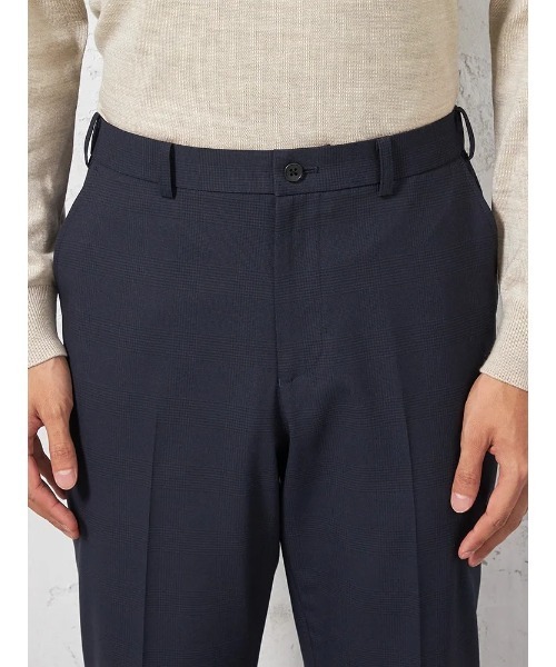 HARUYAMA(ハルヤマ)の「【ストレッチ】パンツ ノータック【セットアップ商品有】ウォッシャブル ウエストゴム仕様 グレンチェック TOKYO RUN 通年(スラックス・メンズ・チャコールグレー・LL/M/L)」の14枚目の写真