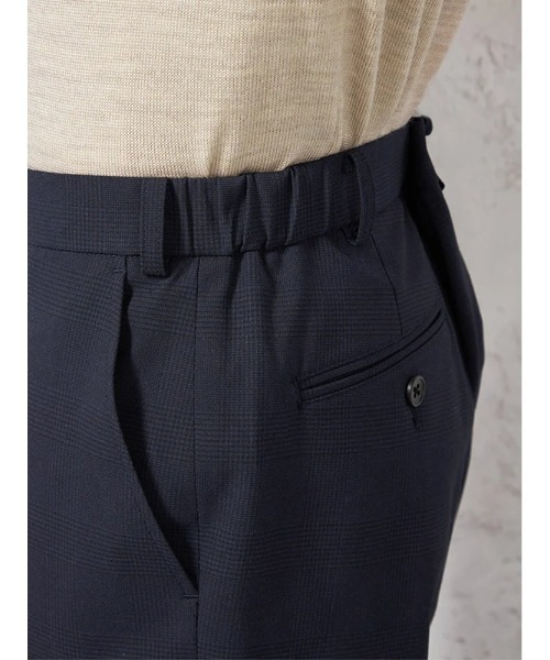 HARUYAMA(ハルヤマ)の「【ストレッチ】パンツ ノータック【セットアップ商品有】ウォッシャブル ウエストゴム仕様 グレンチェック TOKYO RUN 通年(スラックス・メンズ・チャコールグレー・LL/M/L)」の16枚目の写真