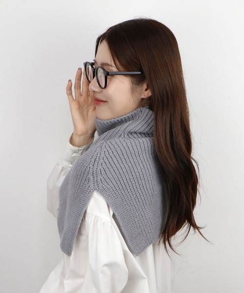 セール】リブニット ハイネック スヌード / ネックウォーマー