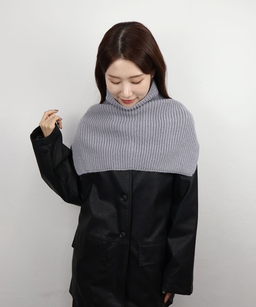 セール】リブニット ハイネック スヌード / ネックウォーマー（ネック