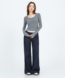 SUWDEE（スーディー）の「nonwash wide flare denim（デニムパンツ）」