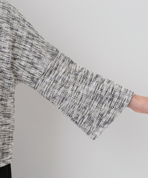 DRESKIP（ドレスキップ）の「袖フレアーカットツイードジャケット（ノーカラージャケット・レディース・ブラック/ホワイト系6・04/03/02/01）」の16枚目の写真