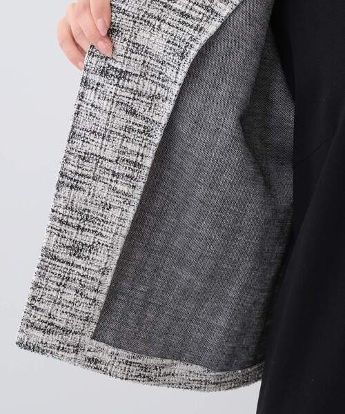 DRESKIP（ドレスキップ）の「袖フレアーカットツイードジャケット（ノーカラージャケット・レディース・ブラック/ホワイト系6・04/03/02/01）」の18枚目の写真