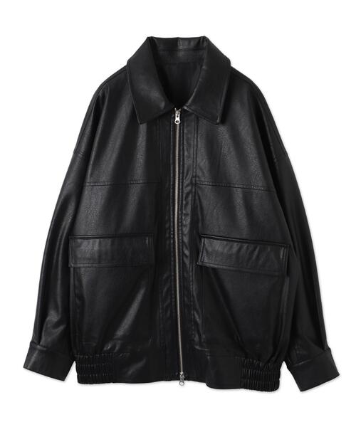 VIS ヴィンテージライク合皮ブルゾン　2024AW 定価1万 VIS(ビス) / ヴィンテージライク合皮ブルゾン (ジャケット