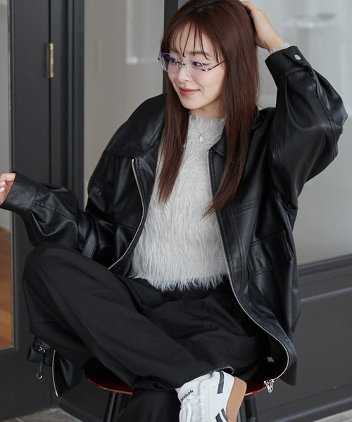 ジャケット・アウター nno ウィゴー] 男女兼用 PU 2WAY フライト ブルゾン アウター