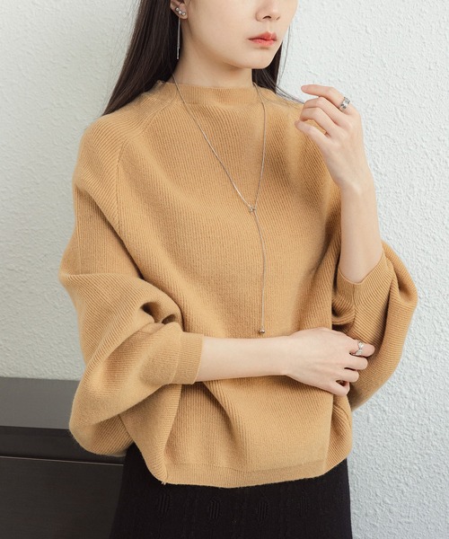 MAISON DE THERESE(メゾン ド テレーズ)の「ドルマンスリーブ クルーネックニット(ニット/セーター・レディース・レッド/グリーン/ベージュ/モカ・S)」の11枚目の写真