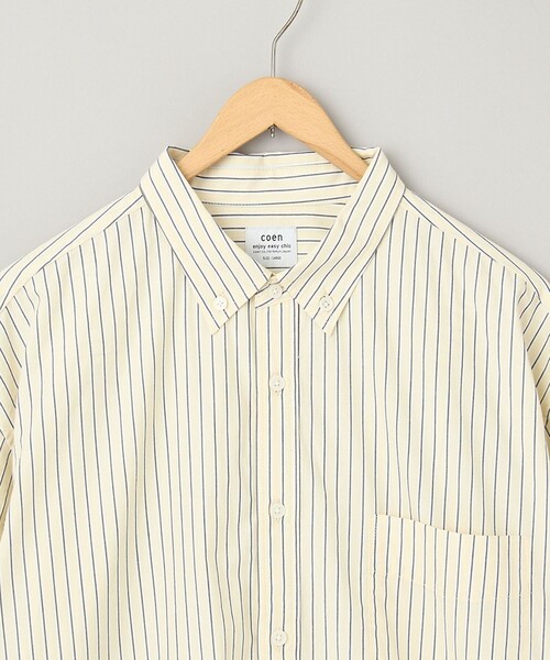 coen(コーエン)の「【ストライプ/チェック柄】アソートパターンブロードシャツ(シャツ/ブラウス・メンズ・ライトブルー/ダークグリーン/コバルトブルー/クリーム・XL/L/M)」の15枚目の写真