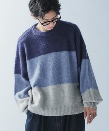 SHAGGY BORDER KNIT PULLOVER / シャギーボーダーニットプルオーバー